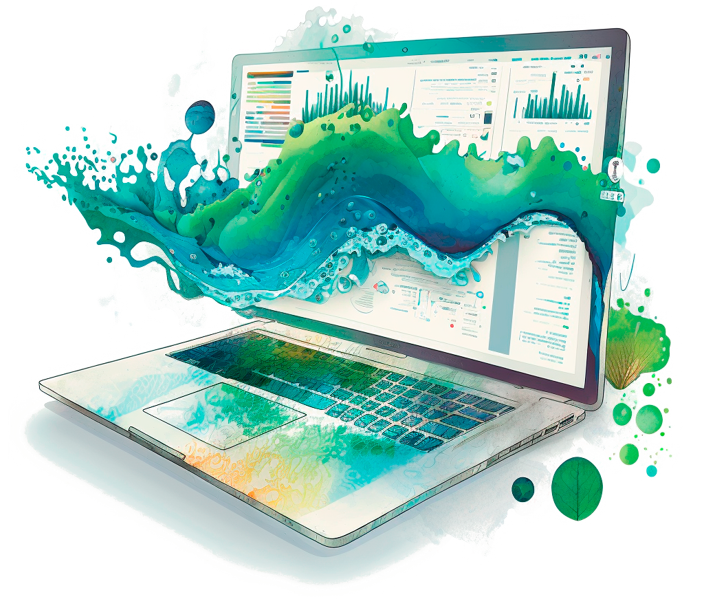 Some nice MidJourney artwork for 'Environmental Data Science' prompt